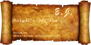 Bolgár Júlia névjegykártya