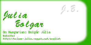 julia bolgar business card